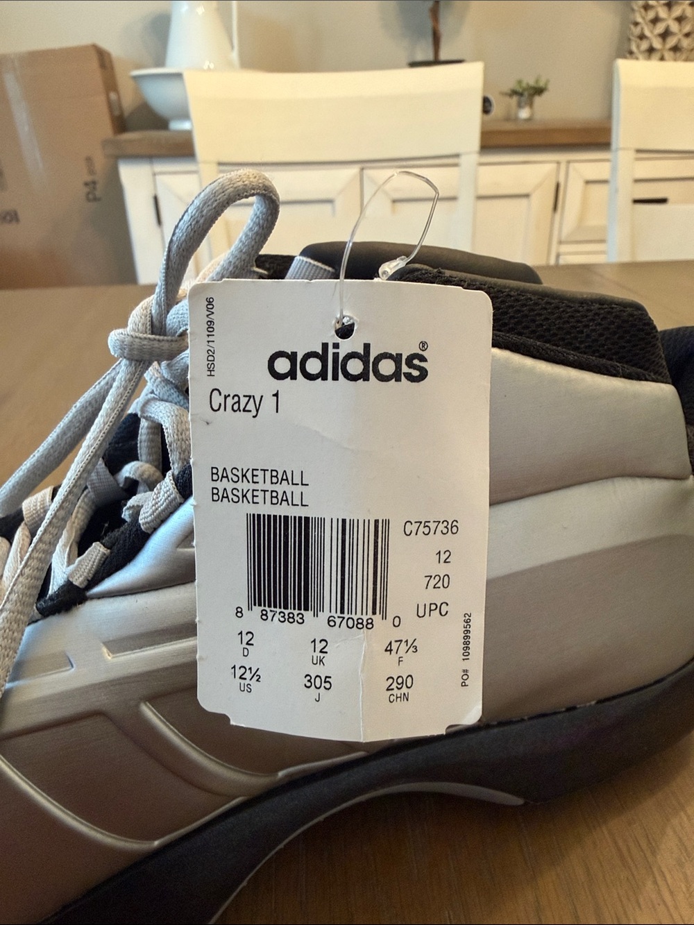 adidas Crazy 1 Basketball Shoes (2014)NEW WITH TAG KOBE - Gray and Black